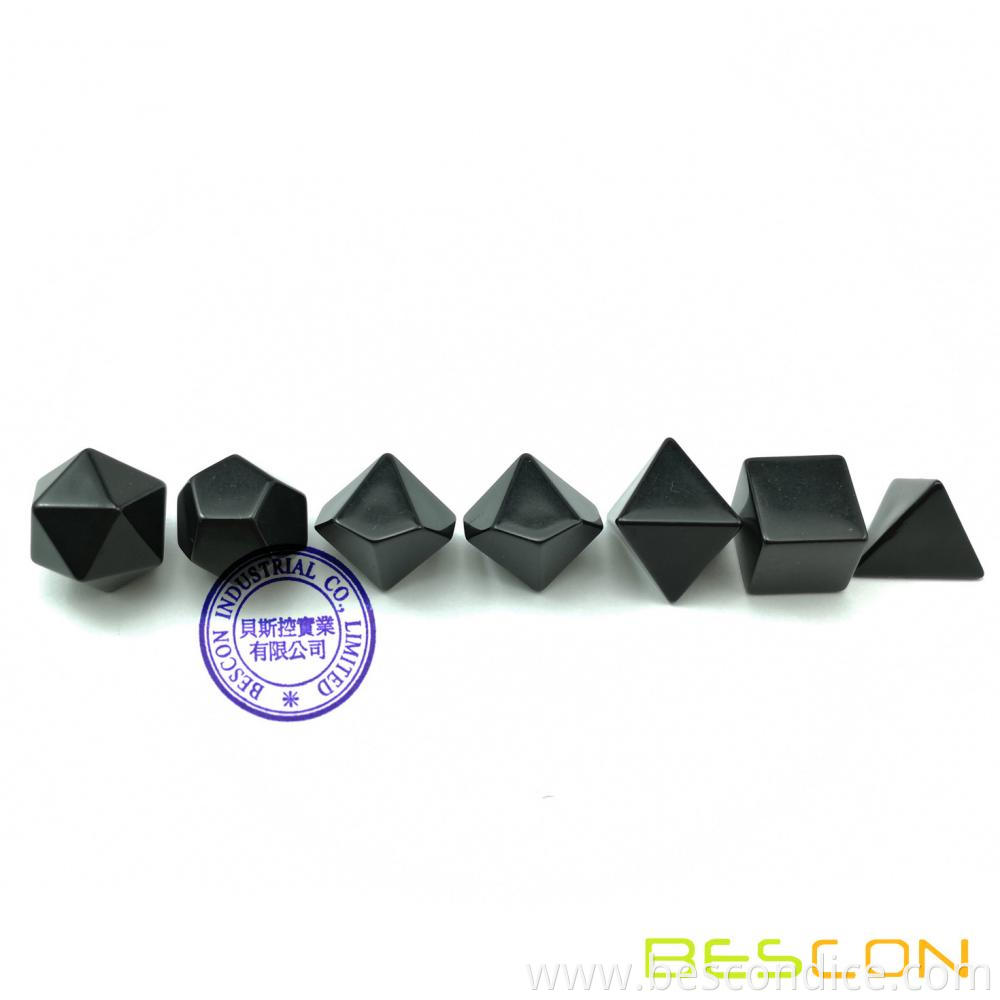 Opaque 16mm Polyhedral Black Set Of 6 Blank Dice 2 Opaque 16mm Polyhedral Black Set Of 6 Blank Dice 2